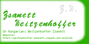 zsanett weitzenhoffer business card